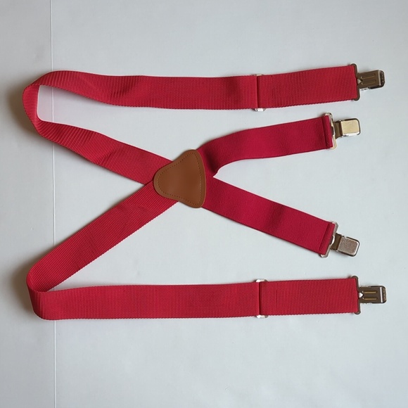 Other - Utility Clip End Retro Suspender Galluses Red